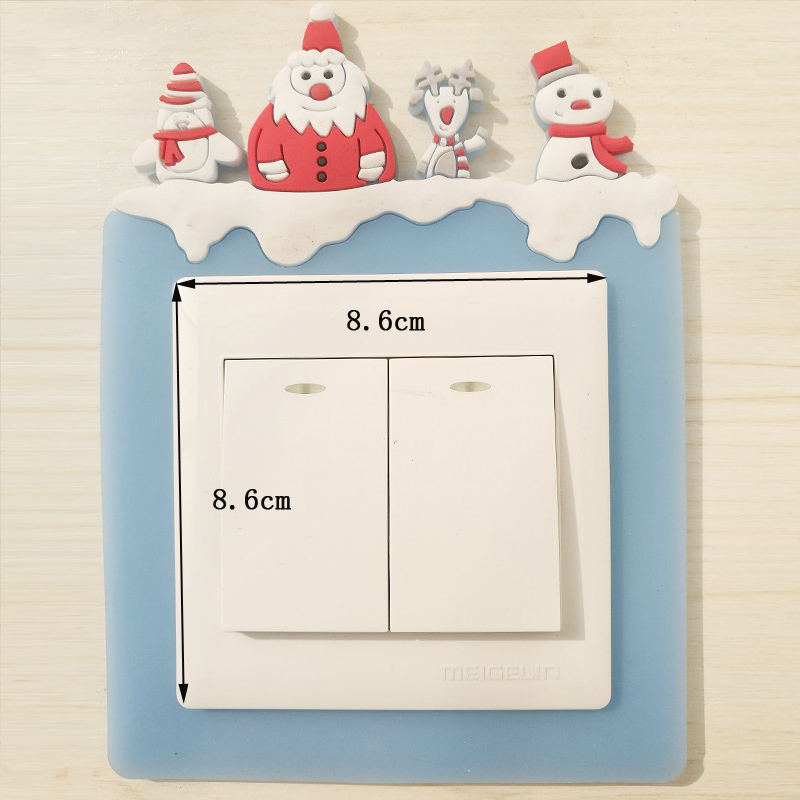 1Pcs On-off Protective Cover for Household Christmas Decorations for Switch Outlet Soft Glue 3D Wall Sticker Kid Room Decor