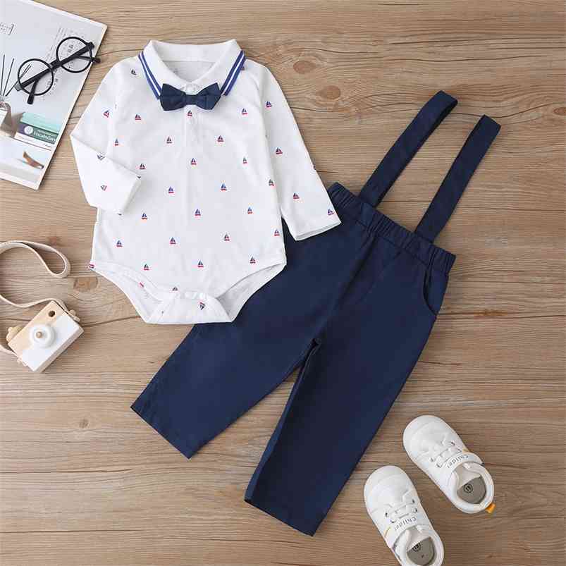 Winter Children Sets Long Sleeve Turn-down Collar Bow Rompers Blue Solid Braces Cute 2Pcs Girls Boys Clothes 0-2T 210629, White
Winter Children Sets Long Sleeve Turn-down Collar Bow Rompers Blue Solid Braces Cute 2Pcs Girls Boys Clothes 0-2T 210629, White