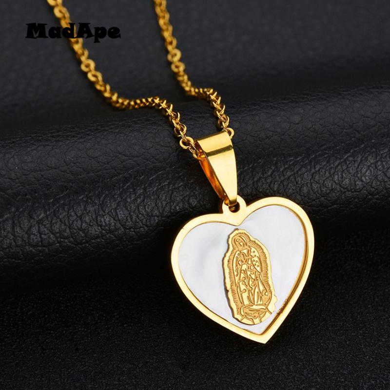 Pendant Necklaces MadApe Personalized Customized Engrave With Own Logo Vingin Mary Charm Shell Heart Necklace For Women Jewelry Gift
Pendant Necklaces MadApe Personalized Customized Engrave With Own Logo Vingin Mary Charm Shell Heart Necklace For Women Jewelry Gift