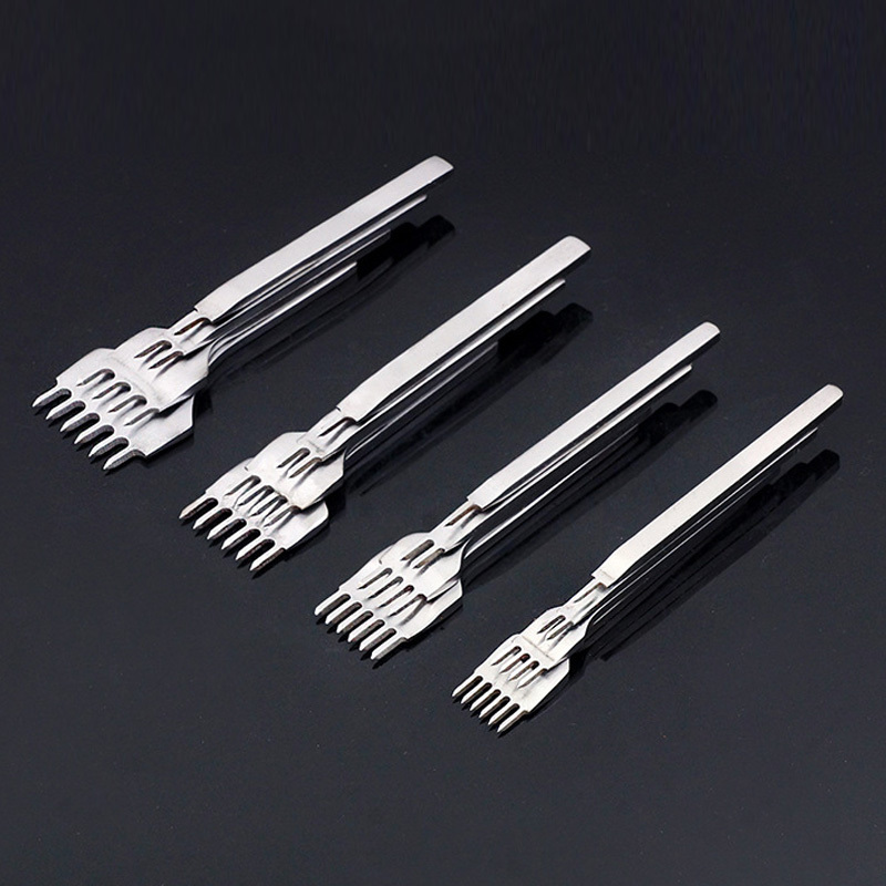 Hole Punches Handmade Leather Tool Home Sewing 1 Pcs Punching Lacing Stitching Punch 3/4/5/6mm Leather Craft Tools 1/2/4/6 Prong