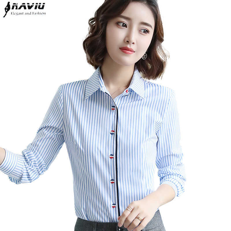 Fashion Clothe Blue Stripes Shirt Formal Business Slim Long Sleeve Blouse Office Ladies Work Plus Size Tops 210604, Blue stirpes
Fashion Clothe Blue Stripes Shirt Formal Business Slim Long Sleeve Blouse Office Ladies Work Plus Size Tops 210604, Blue stirpes