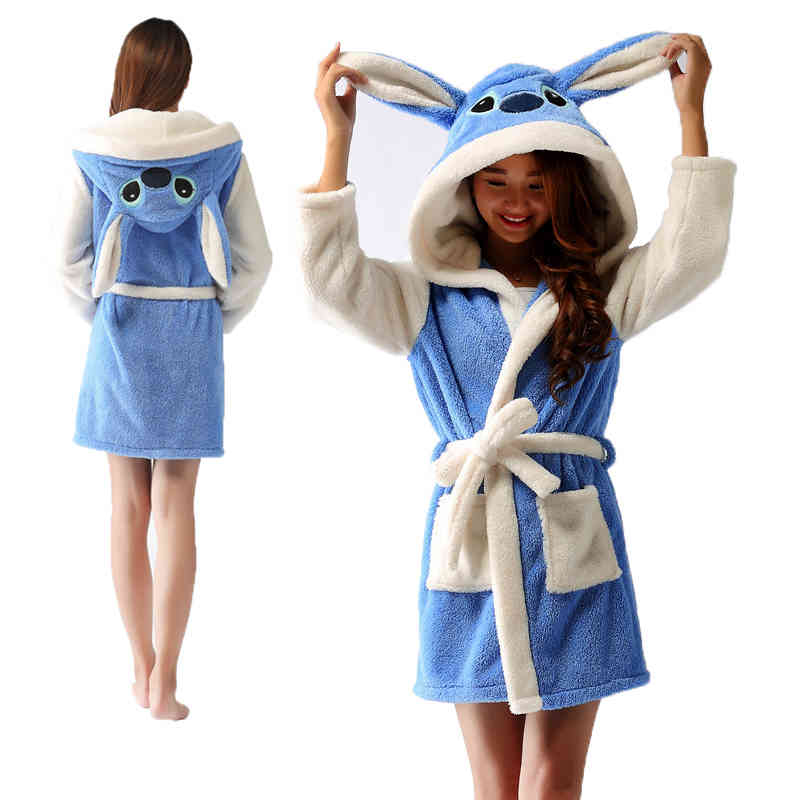 Blue Stitch Bath Robe Hooded Women Bathrobe Cartoon Homewear Animal Warm Flannel Dressing Gown Soft Robes Sleepwears Kigurumi
Blue Stitch Bath Robe Hooded Women Bathrobe Cartoon Homewear Animal Warm Flannel Dressing Gown Soft Robes Sleepwears Kigurumi