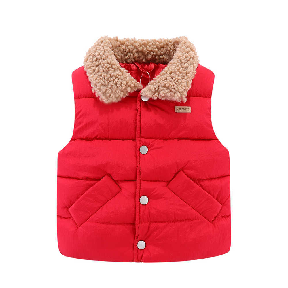 Mudkingdom Kids Jacket Vest Autumn Winter Sleeveless Wool Lapel Colar Children Outerwear 210615