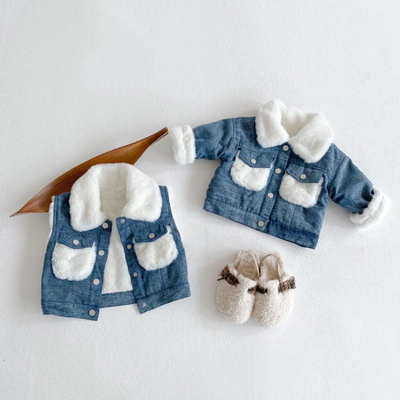 Jackets Teenmiro Winter Children Velvet Jean Vest Kids Long Sleeve Wool Cardigan Coats Toddler Boys Girls Outerwear Warmer Clothes, Blue;gray
Jackets Teenmiro Winter Children Velvet Jean Vest Kids Long Sleeve Wool Cardigan Coats Toddler Boys Girls Outerwear Warmer Clothes, Blue;gray