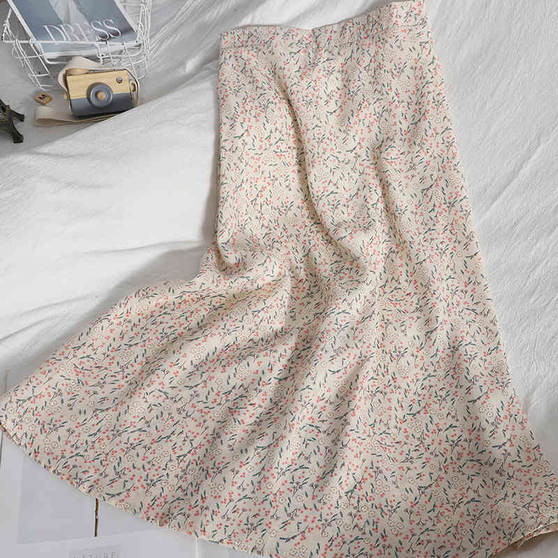 Women A-line Chiffon Skirts Female Midi High Waist Casual Thin Floral Skirt For Summer 210518, Blue
Women A-line Chiffon Skirts Female Midi High Waist Casual Thin Floral Skirt For Summer 210518, Blue