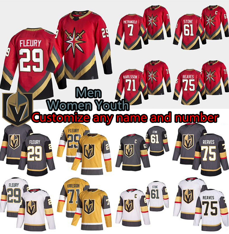 Vegas Golden Knights Jerseys Jon Marchessault Jersey 29 Marc-Andre Fleury 61 Mark Stone Shea Theodore William Karlsso Reilly Smith Gray Stephenson Custom Hockey, Women's color 2
Vegas Golden Knights Jerseys Jon Marchessault Jersey 29 Marc-Andre Fleury 61 Mark Stone Shea Theodore William Karlsso Reilly Smith Gray Stephenson Custom Hockey, Women's color 2