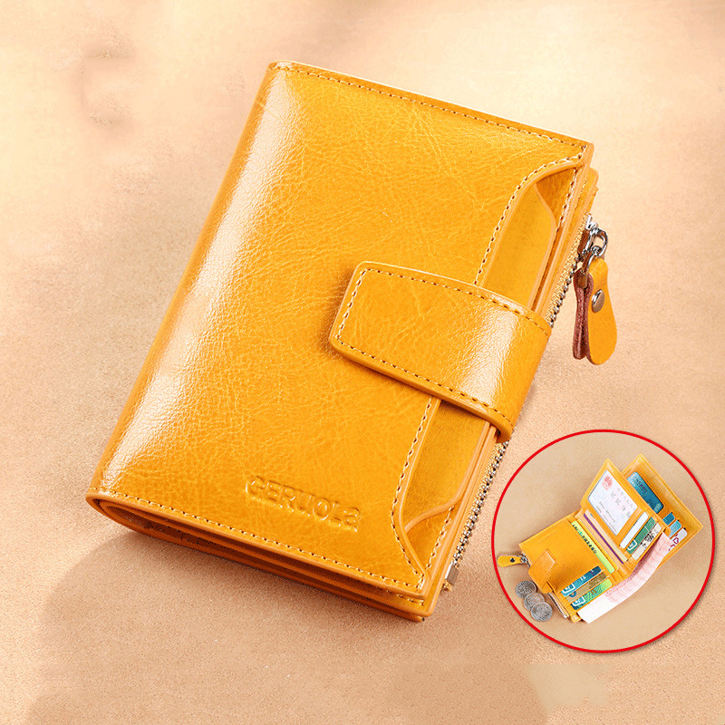 Fashion Ladies Wallet Genuine Leather Anti Theft Business Bag Folding Coin Purse Zipper Wallet for Women, Yellow
Fashion Ladies Wallet Genuine Leather Anti Theft Business Bag Folding Coin Purse Zipper Wallet for Women, Yellow