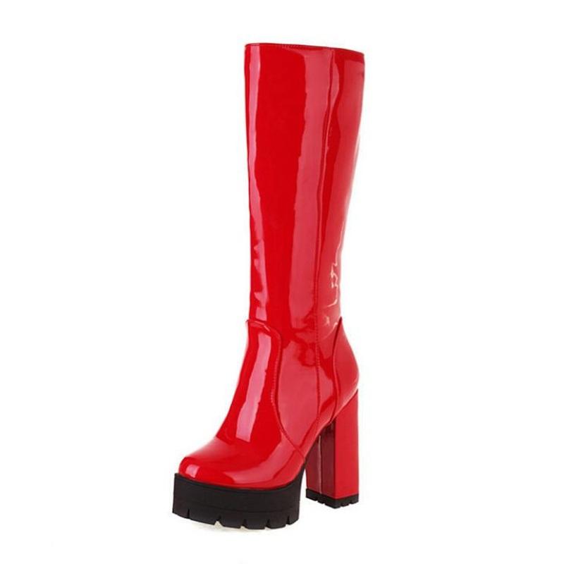 Boots 2022 Women Pumps Motorcycle Lady Designer Knee-High Fashion Super High Heels Zip Red Round-Toe Shoes Mujer Botas, Black
Boots 2022 Women Pumps Motorcycle Lady Designer Knee-High Fashion Super High Heels Zip Red Round-Toe Shoes Mujer Botas, Black