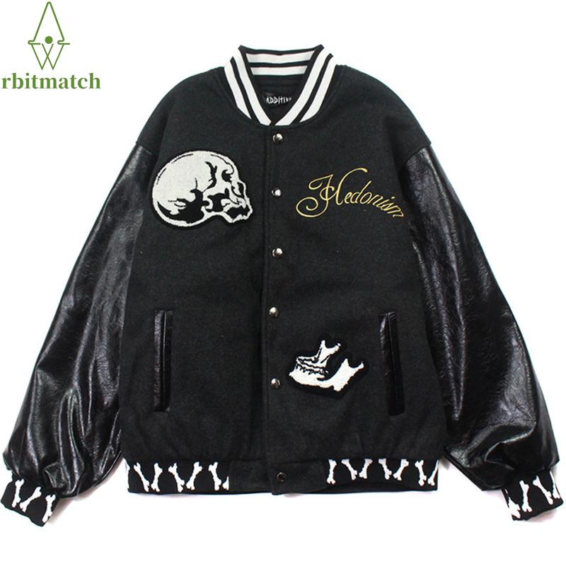 Men's Jackets Mens Varsity Vintage Skull Embroidery Black Baseball Jacket Winter Harajuku Streetwear Bomber Unisex Outwear Coat, Black;brown
Men's Jackets Mens Varsity Vintage Skull Embroidery Black Baseball Jacket Winter Harajuku Streetwear Bomber Unisex Outwear Coat, Black;brown