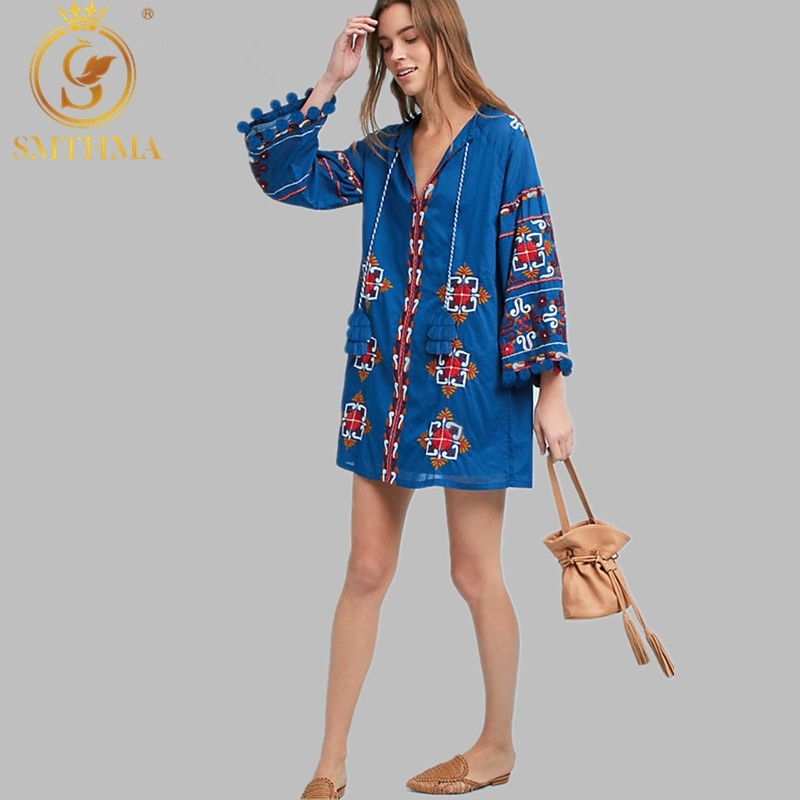 Arrival Women Delicate Blue Embroidered Dress Summer Loose Boho Dresses Vestidos 210520, Picture color
Arrival Women Delicate Blue Embroidered Dress Summer Loose Boho Dresses Vestidos 210520, Picture color