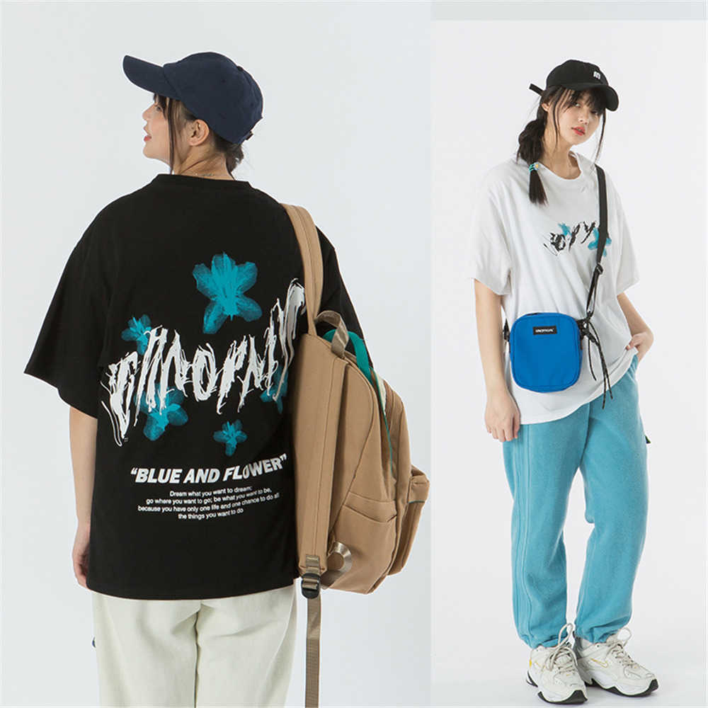 Men's Tshirt Summer Short Sleeve Creative Printed Hip Hop Oversized Cotton Casual Harajuku Streetwear Top Tshirts Clothing 210601