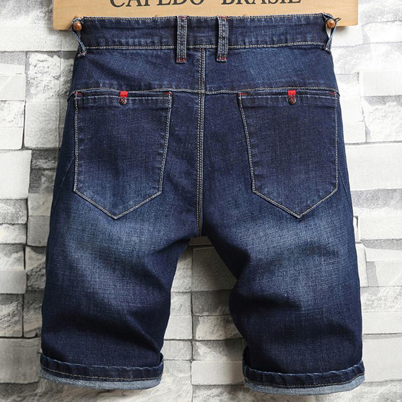 Ripped Holes Denim Cotton Men Shorts Pants Summer Hip Hop Slim Black Knee-Length Jeans Soft Blue Male Casual Trousers Men's
