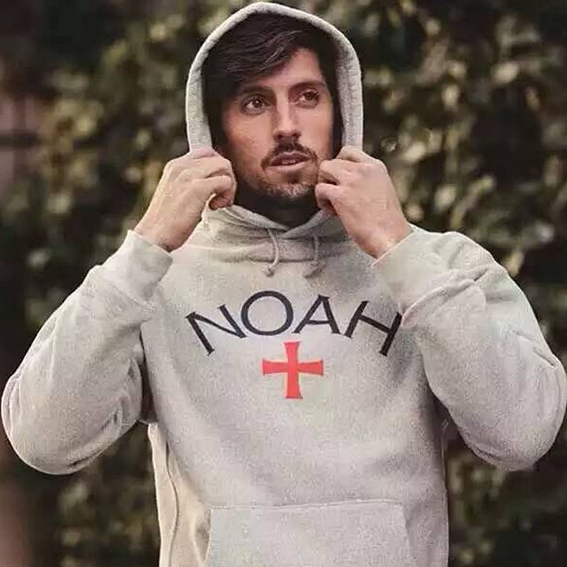 Autumn Winter Cotton NOAH Core Hoodie Men Women Casual Oversize Pullovers Gray Black White NOAH Sweatshirts C0401