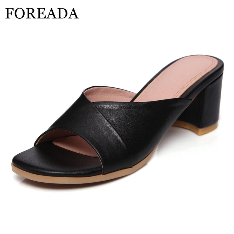 Slippers FOREADA Summer Women Shoes Natural Genuine Leather Block High Heel Cow Slides Lady Sandals Red Size 33-43, Black
Slippers FOREADA Summer Women Shoes Natural Genuine Leather Block High Heel Cow Slides Lady Sandals Red Size 33-43, Black