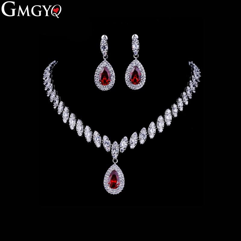 Earrings & Necklace GMGYQ Jewelry Zircon Water Drop Sets For Women Luxury Party, Silver
Earrings & Necklace GMGYQ Jewelry Zircon Water Drop Sets For Women Luxury Party, Silver