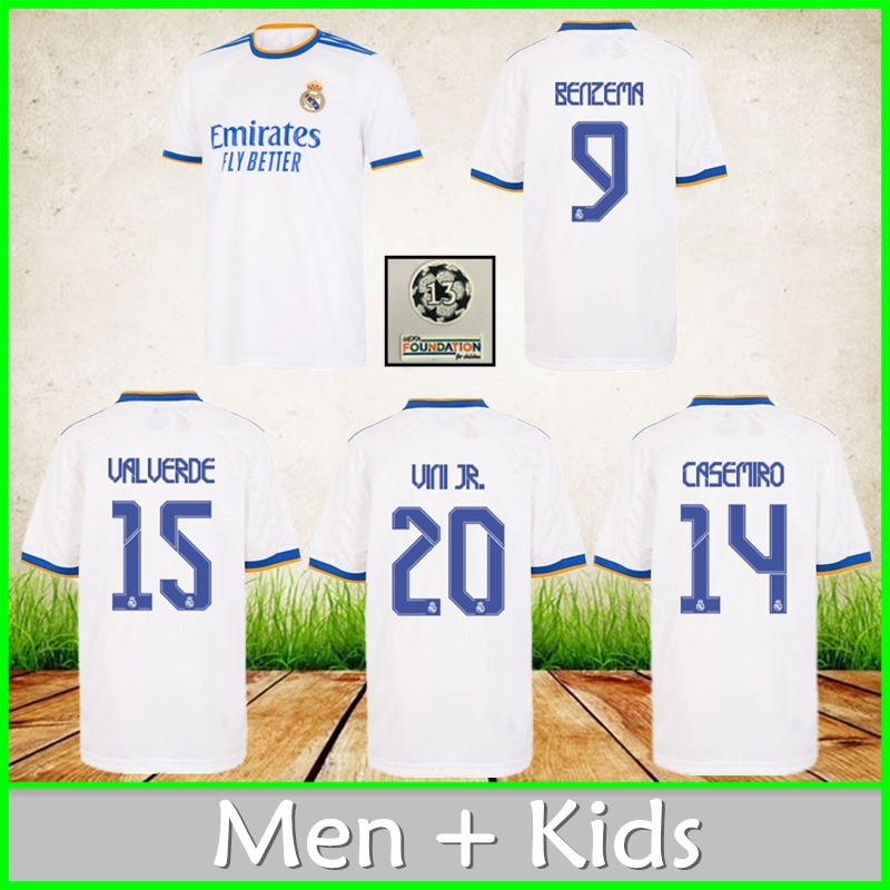 Real Madrid Soccer Jerseys 21 22 BENZEMA CASEMIRO VINI JR football shirt KROOS HAZARD MODRIC ASENSIO Camiseta de fútbol adult Men Shirts + Kids uniform, Patch
Real Madrid Soccer Jerseys 21 22 BENZEMA CASEMIRO VINI JR football shirt KROOS HAZARD MODRIC ASENSIO Camiseta de fútbol adult Men Shirts + Kids uniform, Patch
