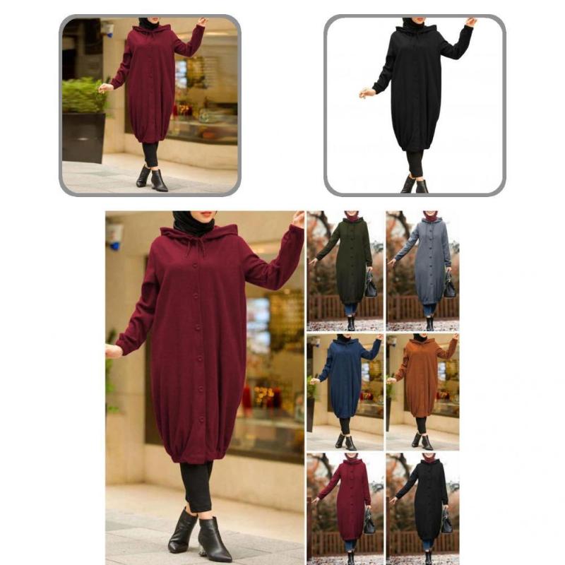 Casual Dresses Autumn Winter Simple Drawstring Buttons Closure Loose Women Dress Cold Resistant Long Sleeve For Daily Wear, Green
Casual Dresses Autumn Winter Simple Drawstring Buttons Closure Loose Women Dress Cold Resistant Long Sleeve For Daily Wear, Green