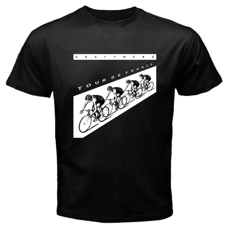 KRAFTWERK Tour De France Logo Men's Black T-Shirt Size S-3XL 100% cotton