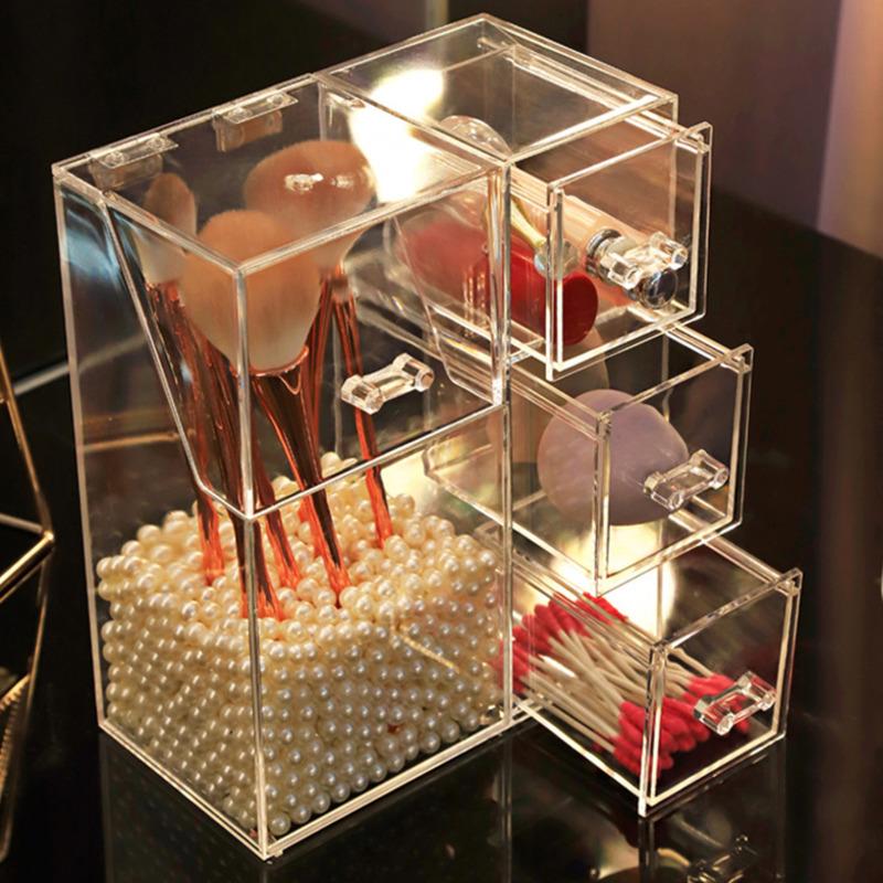 Storage Boxes & Bins Clear Acrylic Makeup Jewelry Box Dustproof Cosmetic Organizer With Lid Drawer Multifunctional Brush Holder
Storage Boxes & Bins Clear Acrylic Makeup Jewelry Box Dustproof Cosmetic Organizer With Lid Drawer Multifunctional Brush Holder