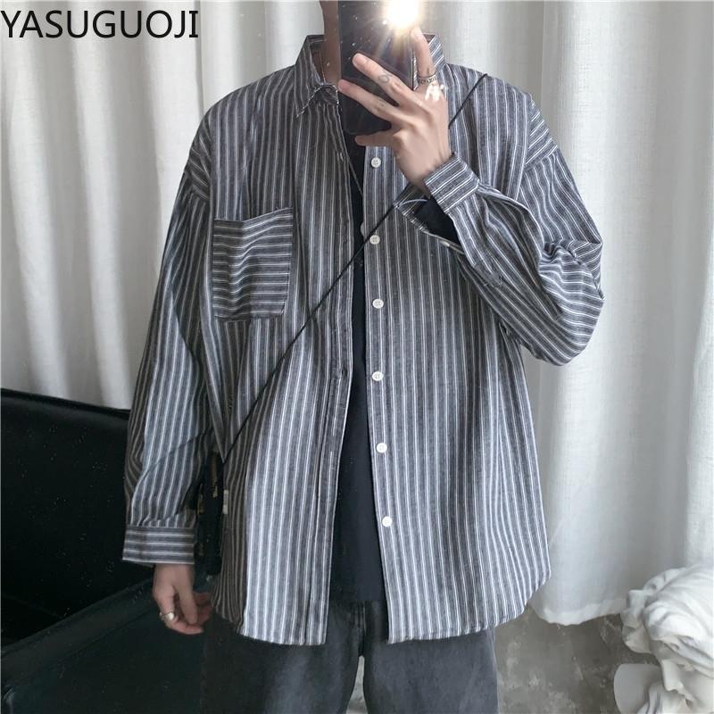 Casual Striped Shirt Men Vintage Cotton Long Sleeve Shirts Streetwear Fashion 2021 Spring Autumn Harajuku Men's, Blue
Casual Striped Shirt Men Vintage Cotton Long Sleeve Shirts Streetwear Fashion 2021 Spring Autumn Harajuku Men's, Blue