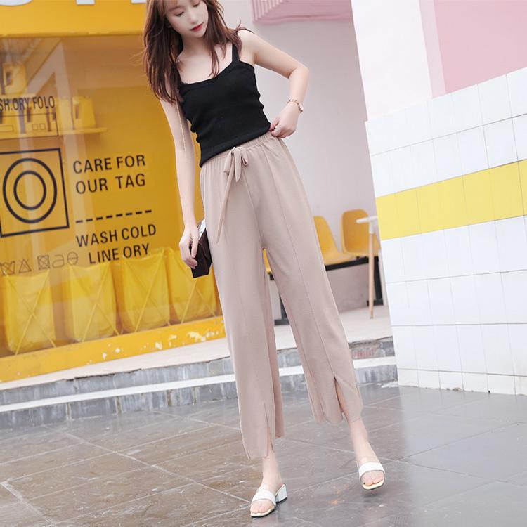 Women's Pants & Capris Ice Silk Knitted Wide Leg Spring And Summer Nine Point Thin Drawstring Loose Vertical Casual, Black;white
Women's Pants & Capris Ice Silk Knitted Wide Leg Spring And Summer Nine Point Thin Drawstring Loose Vertical Casual, Black;white