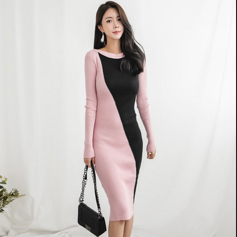 O Neck Long Sleeve Bodycon Dress High Waist Hip Color Matching Knit Vestido Autumn Elastic Ropa Mujer 210520, Photo color
O Neck Long Sleeve Bodycon Dress High Waist Hip Color Matching Knit Vestido Autumn Elastic Ropa Mujer 210520, Photo color