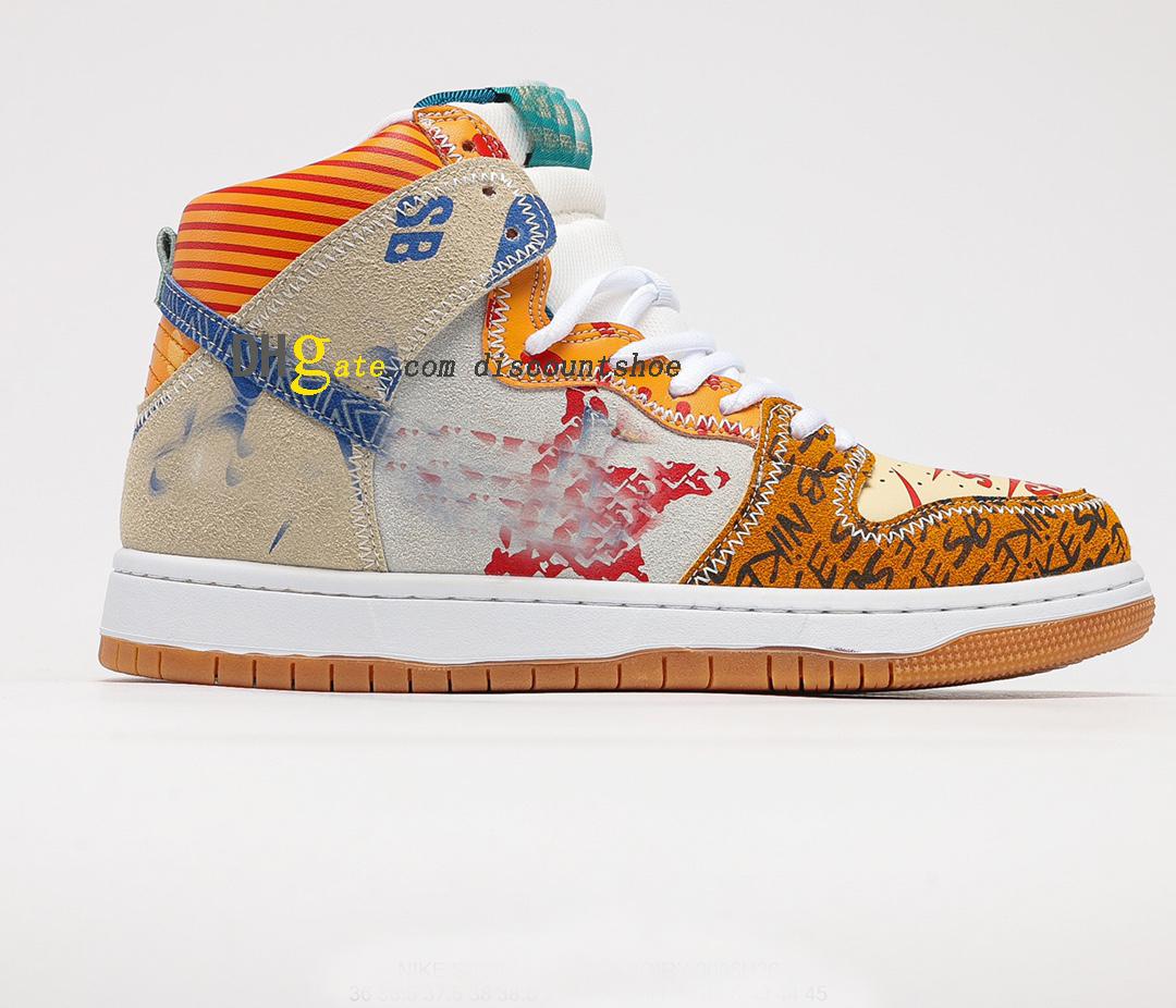 

Thomas Campbell x SB Dunks High What The Basketball shoes men Women shoe Dunk Sneakers Sports 918321 381 S Jumpman Running (Exempt postage), 03