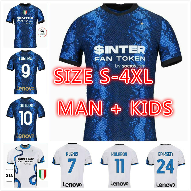 SIZE S-4XL INTER soccer jersey LUKAKU 21 22 MILAN CALHANOGLU VIDAL BARELLA LAUTARO ERIKSEN ALEXIS football shirt 2021 2022 uniforms mens Jerseys Man kids kit
SIZE S-4XL INTER soccer jersey LUKAKU 21 22 MILAN CALHANOGLU VIDAL BARELLA LAUTARO ERIKSEN ALEXIS football shirt 2021 2022 uniforms mens Jerseys Man kids kit