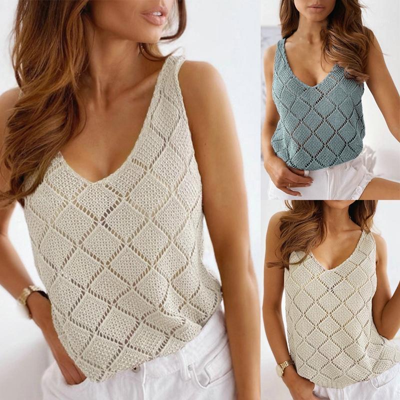 Women's Tanks & Camis Summer Solid Color V-Neck Openwork Wild Sleeveless Camisole Top, Blue
Women's Tanks & Camis Summer Solid Color V-Neck Openwork Wild Sleeveless Camisole Top, Blue