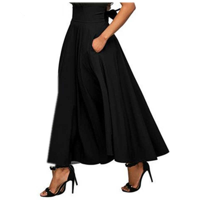 black cotton vintage high waist plus size summer saias casual loose maxi long skirt women skirts female streetwear clothes 210619