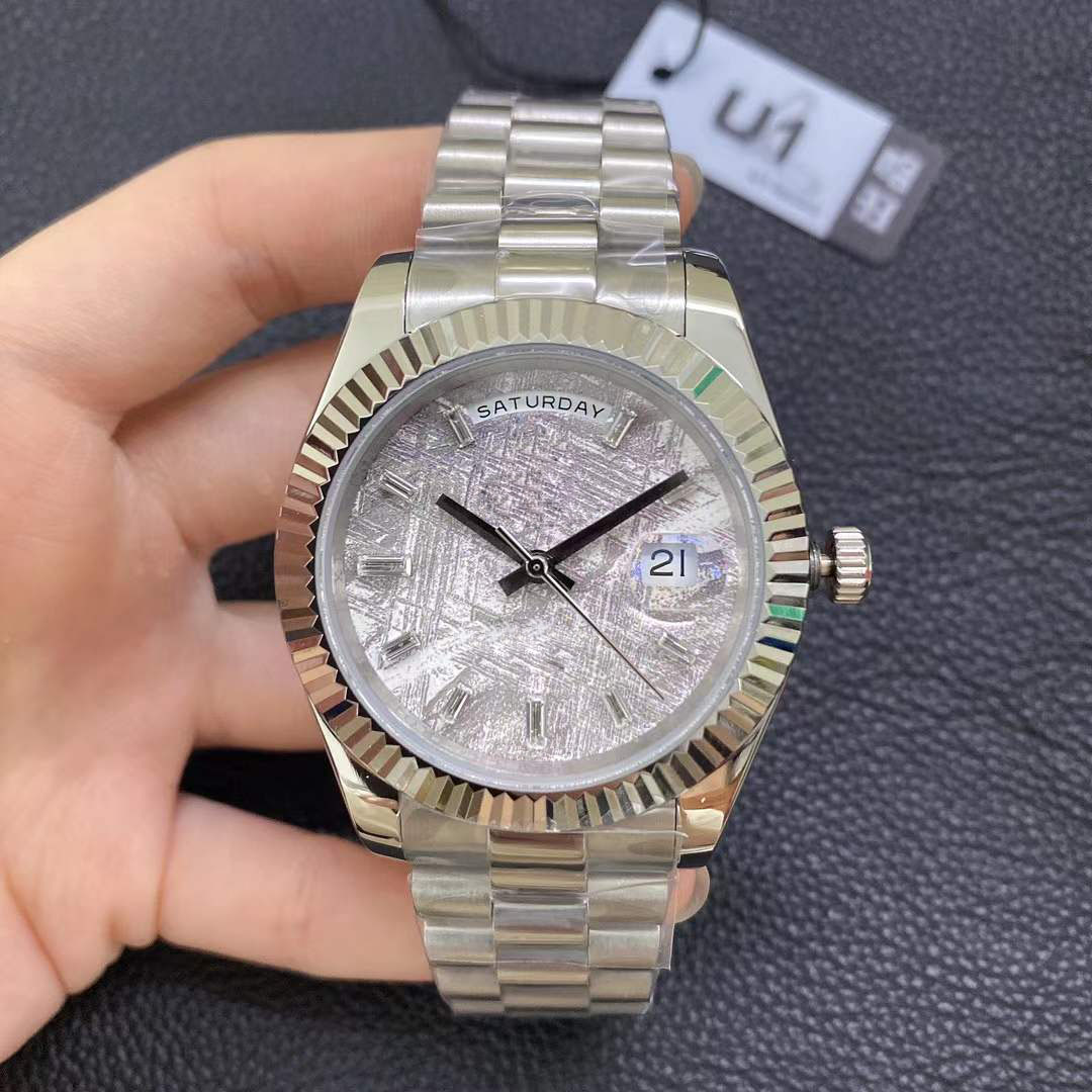 ST9 Steel Watches 40MM Diamond-Set Limited Dial Fluted Bezel Automatic Mechanical Movement Sapphire Glass President Stainless Mens Wristwatches, 14
ST9 Steel Watches 40MM Diamond-Set Limited Dial Fluted Bezel Automatic Mechanical Movement Sapphire Glass President Stainless Mens Wristwatches, 14