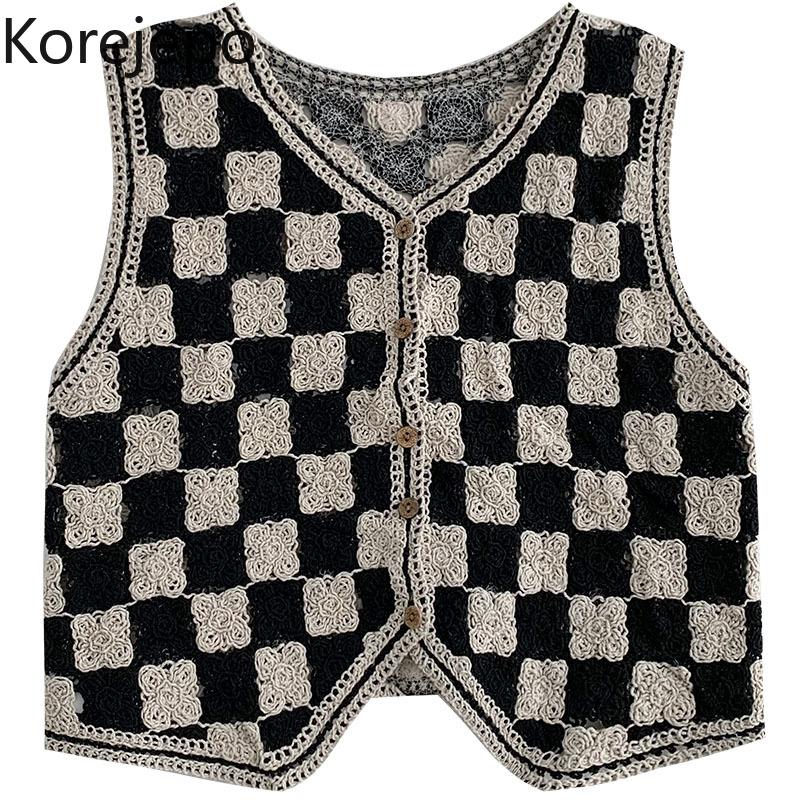 Women's Sweaters Korejepo Vest Fashion Autumn 2021 Hong Kong Style Retro Design Lattice Sleeveless Cardigan Fashionable, White;black
Women's Sweaters Korejepo Vest Fashion Autumn 2021 Hong Kong Style Retro Design Lattice Sleeveless Cardigan Fashionable, White;black
