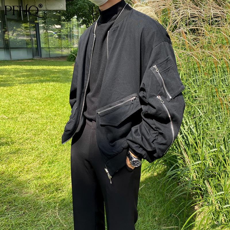 Men's Jackets PFHQ 2022 Spring Stand Collar Baseball Uniform Trend Handsome Tooling Zipper Decoration Bomber Jacket Coat 21B7365, Black;brown
Men's Jackets PFHQ 2022 Spring Stand Collar Baseball Uniform Trend Handsome Tooling Zipper Decoration Bomber Jacket Coat 21B7365, Black;brown