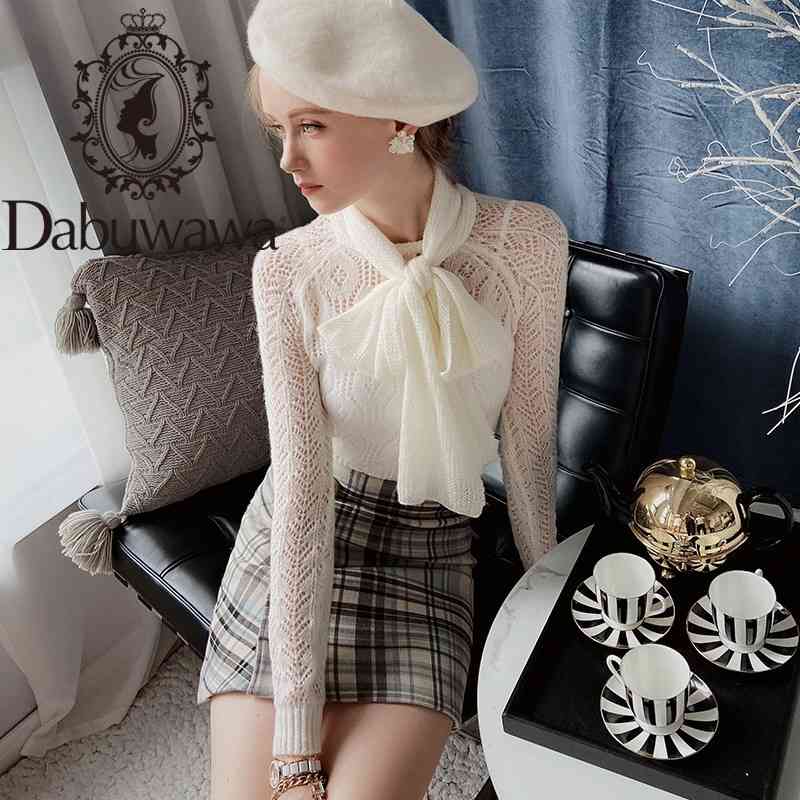 Dabuwawa Sweet Hollow Out Bow Neck Pullover Sweater Women Long Sleeve Autumn Sexy Solid Basic Knit Sweater Female DT1CJS002 210520, White
Dabuwawa Sweet Hollow Out Bow Neck Pullover Sweater Women Long Sleeve Autumn Sexy Solid Basic Knit Sweater Female DT1CJS002 210520, White