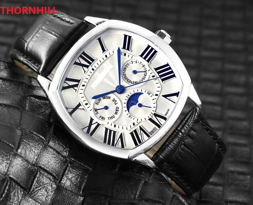 High quality fashion mens watches Leather strap 42mm dial Moon Phase skeleton designer full functional Year Month Week Day Business Wristwatches wholesales price, As pic
High quality fashion mens watches Leather strap 42mm dial Moon Phase skeleton designer full functional Year Month Week Day Business Wristwatches wholesales price, As pic