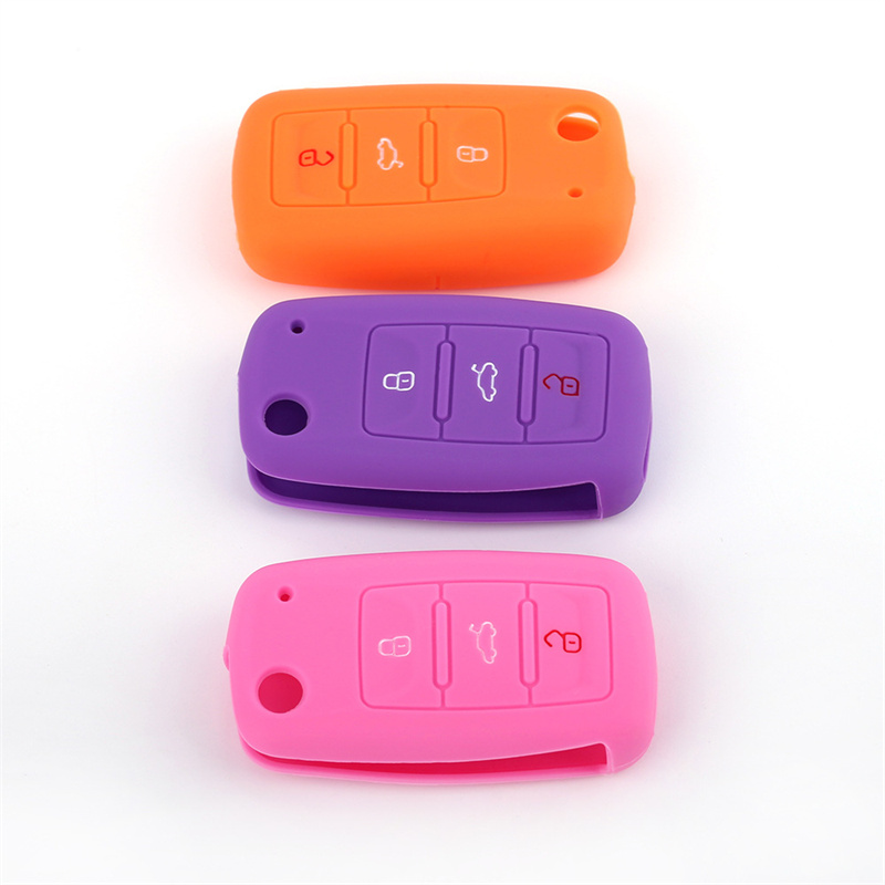 Silicone Remote Car Key Case Cover For VW POLO Tiguan Passat B5 B6 Golf EOS Scirocco Jetta MK6 Octavia Soft Auto Keys Protective Covers Shell