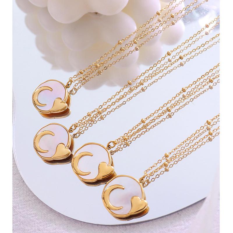 Pendant Necklaces Cute Natural Round White Shell Necklace For Women Jewelry Ladies Gold Plated Stainless Steel Moon Heart Chain
Pendant Necklaces Cute Natural Round White Shell Necklace For Women Jewelry Ladies Gold Plated Stainless Steel Moon Heart Chain