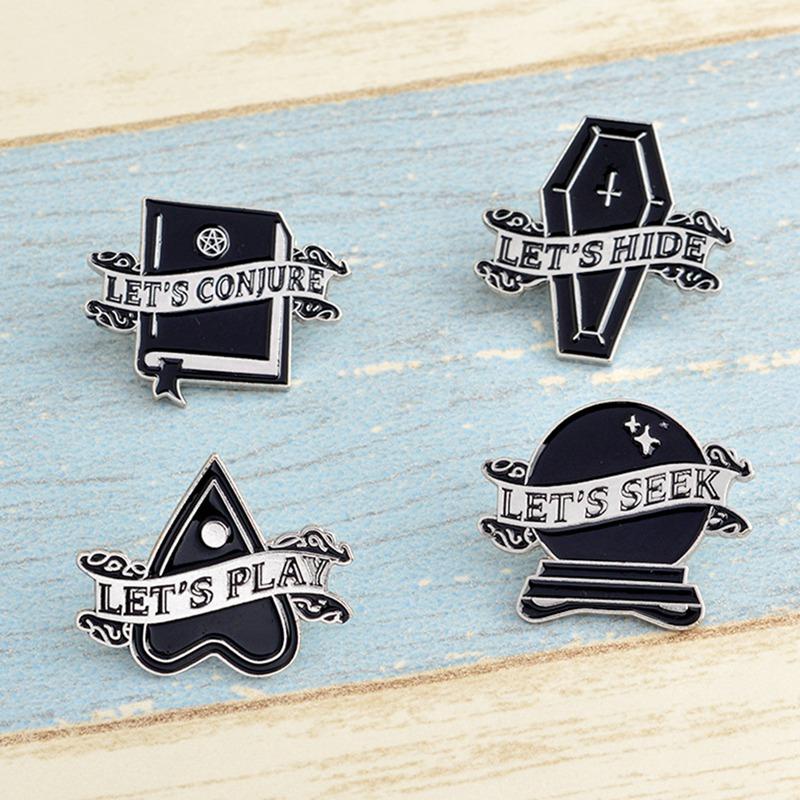 Pins, Brooches Punk Dark Black Dagger Halloween Party Accessories Heart Crystal Ball Spells Witches Coffin Enamel Lapel Pin Badge, Gray
Pins, Brooches Punk Dark Black Dagger Halloween Party Accessories Heart Crystal Ball Spells Witches Coffin Enamel Lapel Pin Badge, Gray