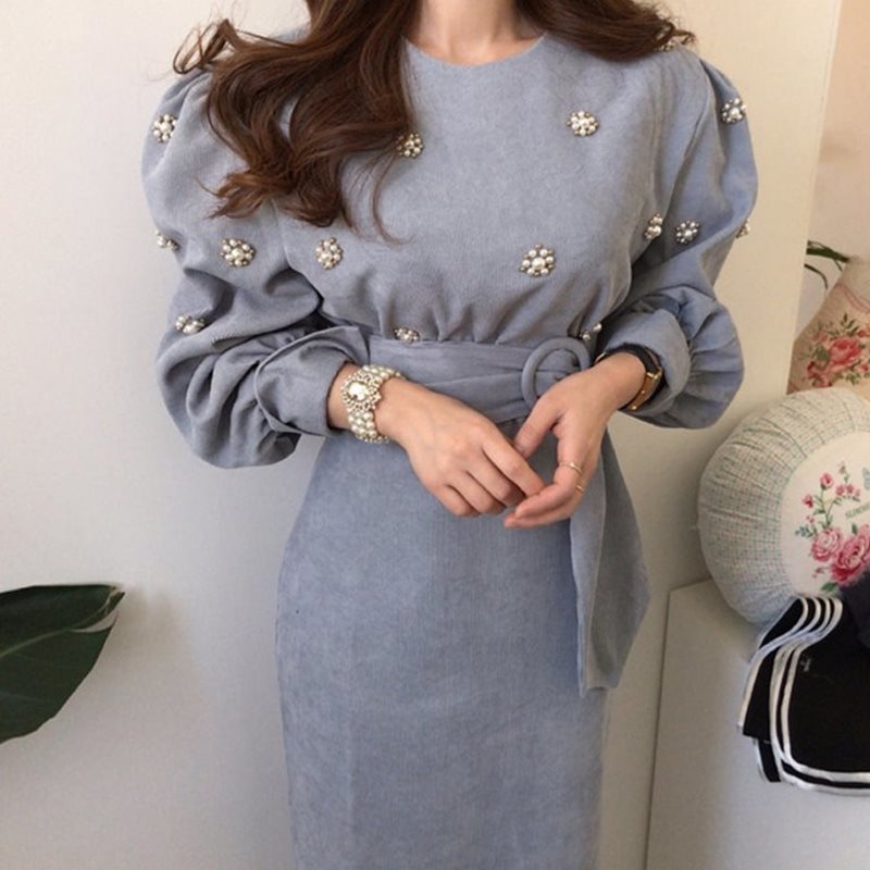 Chic Exquisite Beaded Flower Deco Pencil Dress Elegant O-neck Puff sleeve Slim Fit Loose Lace-up Party es OL Work 210525, Black
Chic Exquisite Beaded Flower Deco Pencil Dress Elegant O-neck Puff sleeve Slim Fit Loose Lace-up Party es OL Work 210525, Black