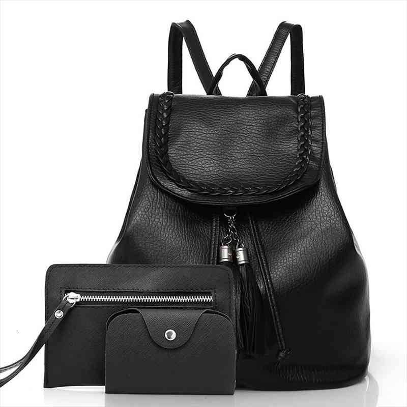 3pcs women fashion backpack leisure pattern solid color fringe backpacks set female students money bags travel large capacity
3pcs women fashion backpack leisure pattern solid color fringe backpacks set female students money bags travel large capacity