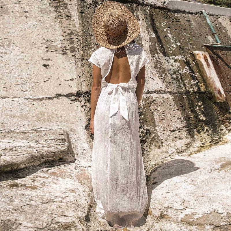 Beach Dress Long Cover up Vestido largo Verano Mujer Bathing suit ups Sarong Robe de Plage Tunic #Q681 210420