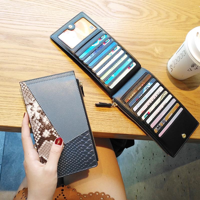 Women Genuine Leather Wallet Arge Capacity 18 Slots Long Cowhide Geometric Female Purse Money Bag Zipper Credit ID Card Holder Holders, Black
Women Genuine Leather Wallet Arge Capacity 18 Slots Long Cowhide Geometric Female Purse Money Bag Zipper Credit ID Card Holder Holders, Black