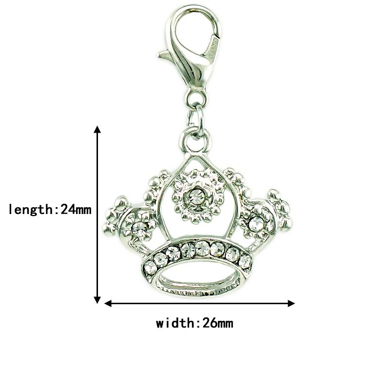2021 New Fashion Lobster Clasp Charms Dangle Rhinestone Pierced Imperial Crown Pendants DIY Making Jewelry Accessories Wholesale