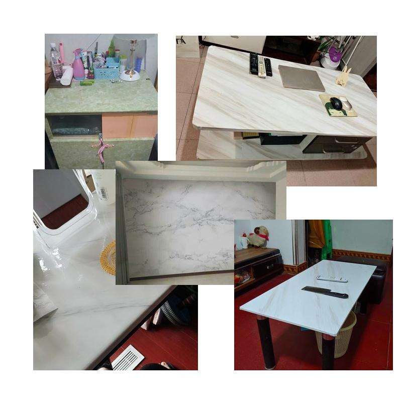 Wallpapers Marble Self-adhesive Wallpaper Thicken Waterproof Cabinet Countertop Pattern Kitchen Oil-proof PVC