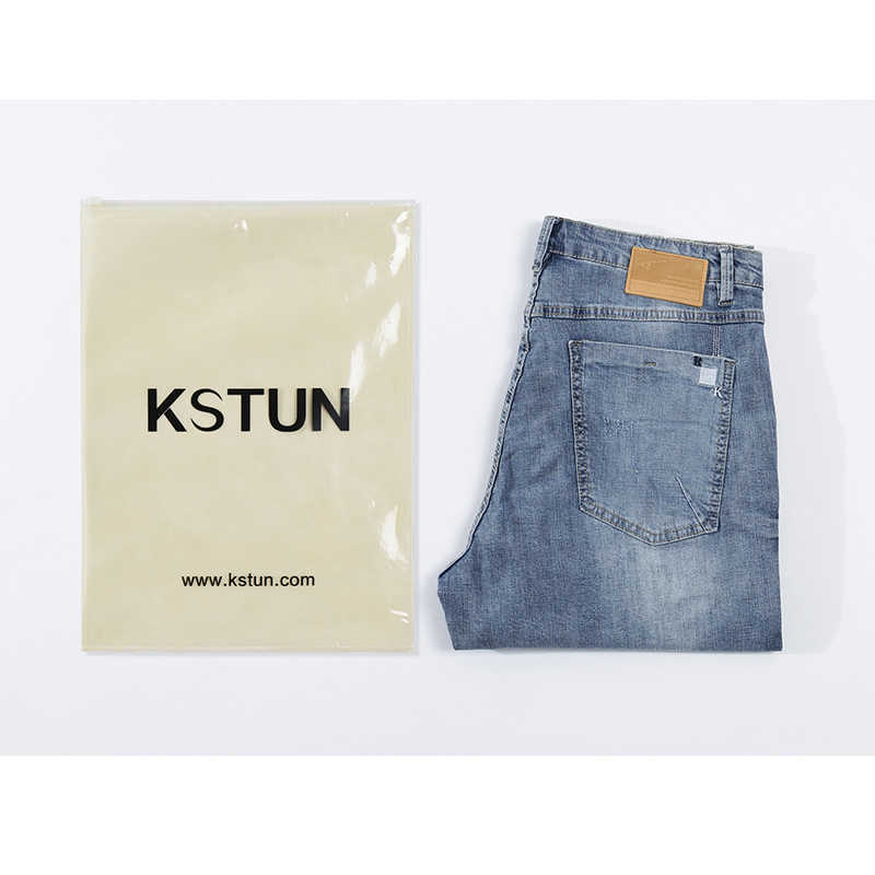 KSTUN Mens Light Blue Jeans Shorts Slim Fit Jeans Men Stretch Summer Denim Short Pants Fashion Leisure Male Jeans Quality Brand X0621