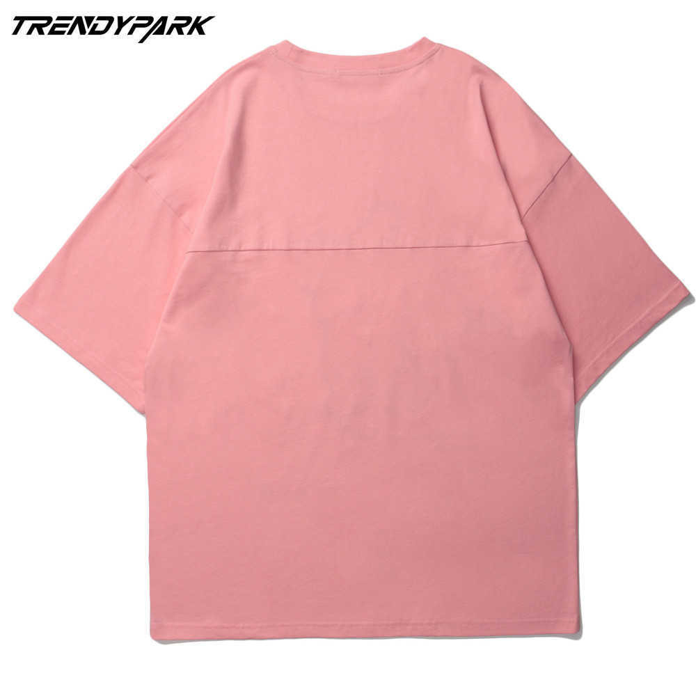 Men's Tshirt Summer Short Sleeve Cartoon Foaming Printing Tee Hip Hop Oversized Cotton Casual Harajuku Streetwear Top Tshirts 210601