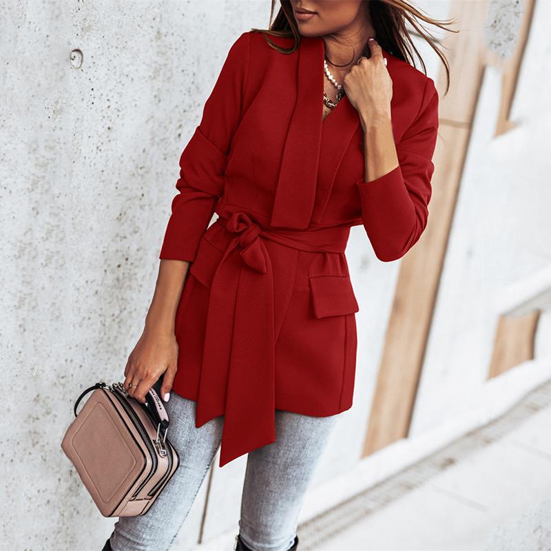 Western Style Casual Lapel Suit Jacket With Pockets Spring Autumn Office Lady Elegant Long-Sleeved Slim-Fit Black Belted Blazer Women' Suit, Red
Western Style Casual Lapel Suit Jacket With Pockets Spring Autumn Office Lady Elegant Long-Sleeved Slim-Fit Black Belted Blazer Women' Suit, Red
