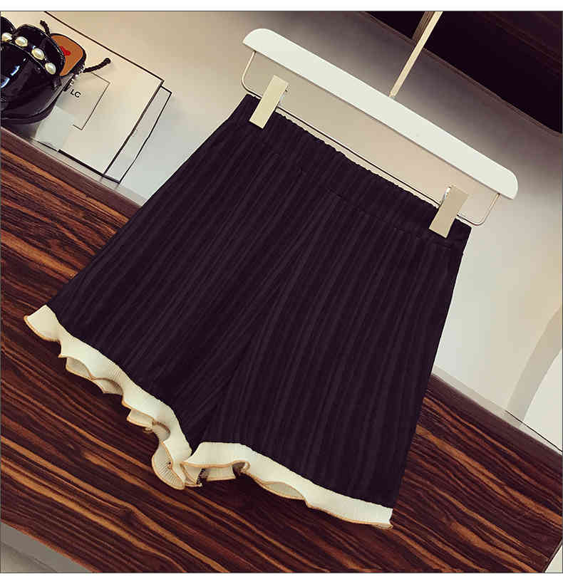 Women korean Summer Two piece Sets Office Ladies Peter Pan Collar Short Sleeve Top + Casual Short pants Suit 210518