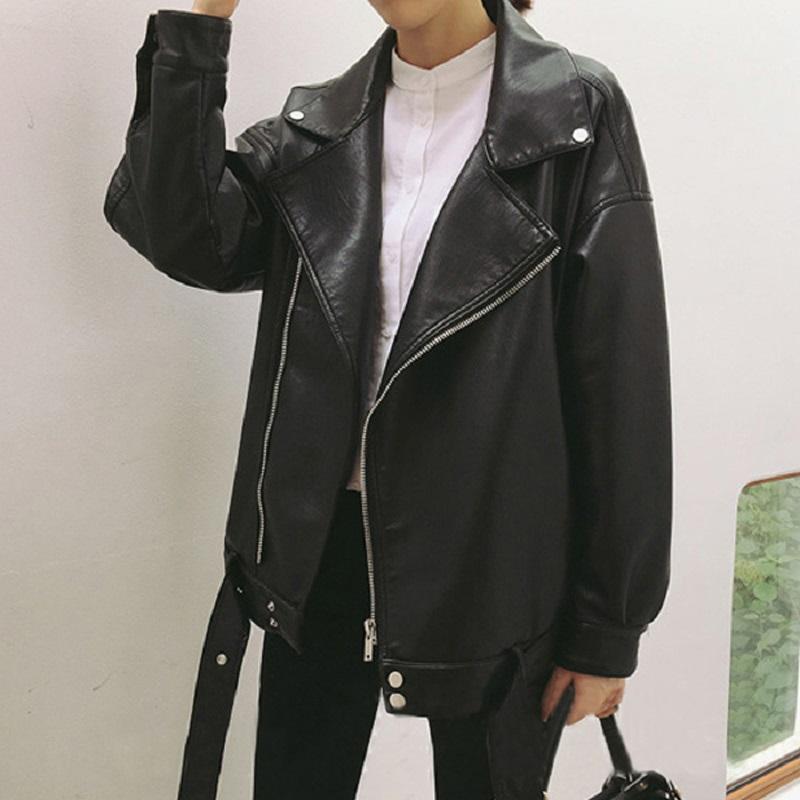 Women's Leather & Faux 2021 Autumn Winter Women High Quality Black PU Loose Coats Turn-down Collar Long Sleeve Zipper Fashion Wild Jacket
Women's Leather & Faux 2021 Autumn Winter Women High Quality Black PU Loose Coats Turn-down Collar Long Sleeve Zipper Fashion Wild Jacket