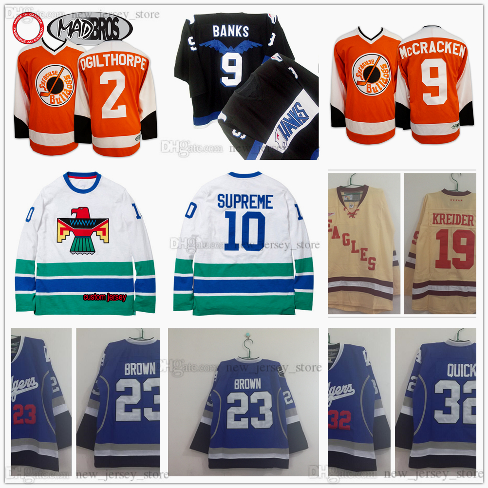 Retro Movie Hockey Adam Banks Jersey Vintage Stitched 10 Supreme 2 Ogie Ogilthorpe 9 Tim Dr Hook McCracken 23 Dustin Brown 32 Jonathan Quick Jerseys, Same as picture
Retro Movie Hockey Adam Banks Jersey Vintage Stitched 10 Supreme 2 Ogie Ogilthorpe 9 Tim Dr Hook McCracken 23 Dustin Brown 32 Jonathan Quick Jerseys, Same as picture